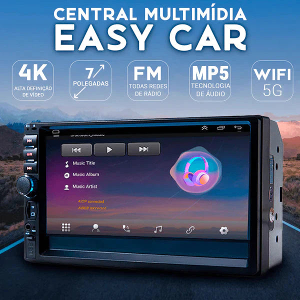 Central Multimídia Universal 7 Polegadas Wifi Gps Mp5 Bluetooth 2 Din - EasyCar