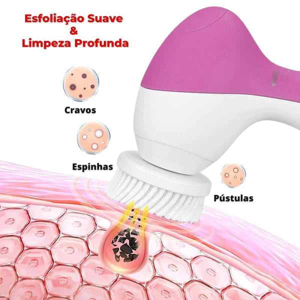 Massageador Elétrico Derma Spa - Aparelho de Esfoliação e Limpeza Facial